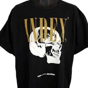 Skull T Shirt Mens Size XL Black Index Hue FFF Streetwear Skeleton